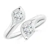 Angara Calla Lily Two Stone Diamond Ring In White Gold/g