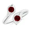Angara Calla Lily Two Stone Ruby Ring In White Gold/deep Rich Red