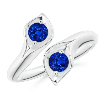 Angara Calla Lily Two Stone Sapphire Ring In Metallic