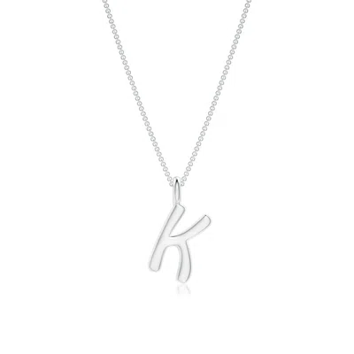 Angara Capital "k" Initial Pendant In Metallic