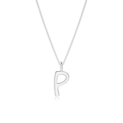 Angara Capital "p" Initial Pendant In Metallic