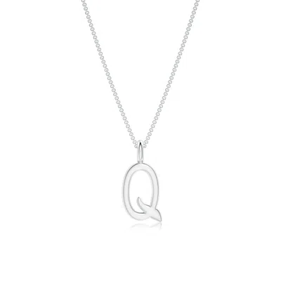Angara Capital "q" Initial Pendant In Metallic