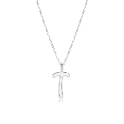 Angara Capital "t" Initial Pendant In Metallic