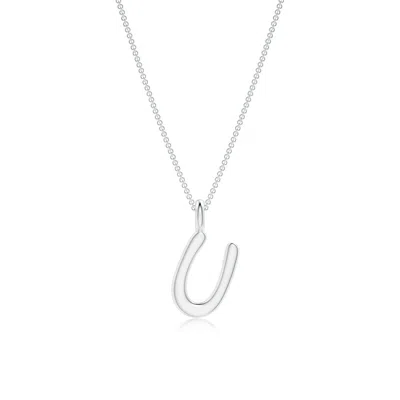Angara Capital "u" Initial Pendant In Metallic