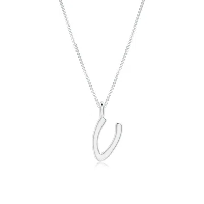 Angara Capital "v" Initial Pendant In Metallic