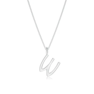 Angara Capital "w" Initial Pendant In Metallic