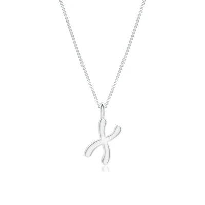 Angara Capital "x" Initial Pendant In Metallic