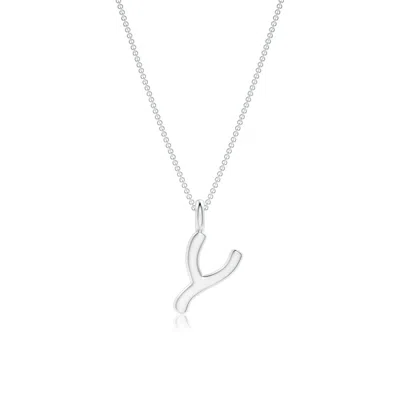 Angara Capital "y" Initial Pendant In Metallic