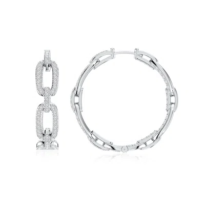 Angara Chain Link Diamond Inside-out Hoop Earrings