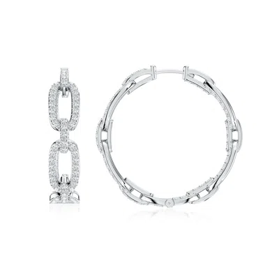 Angara Chain Link Lab-grown Diamond Inside-out Hoop Earrings