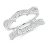 Angara Channel And Prong Set Diamond Cathedral Ring Wrap In White Gold/h