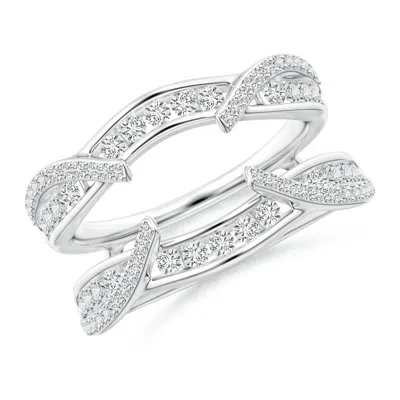 Angara Channel And Prong Set Diamond Cathedral Ring Wrap In White