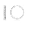 Angara Channel-set Diamond Hinged Hoop Earrings In White Gold/h