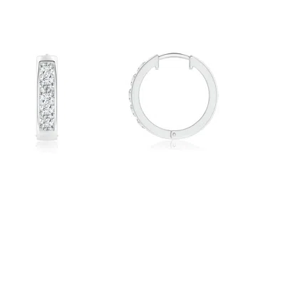 Angara Channel-set Diamond Hoop Earrings In Metallic