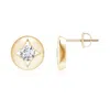 Angara Channel-set Diamond Solitaire Round Stud Earrings In Yellow Gold/g