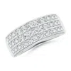 Angara Channel-set Diamond Triple Row Anniversary Ring In White Gold/g