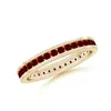 Angara Channel Set Eternity Ruby Wedding Ring In Yellow Gold/deep Rich Red