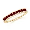 Angara Channel Set Half Eternity Ruby Wedding Ring In Yellow Gold/deep Rich Red