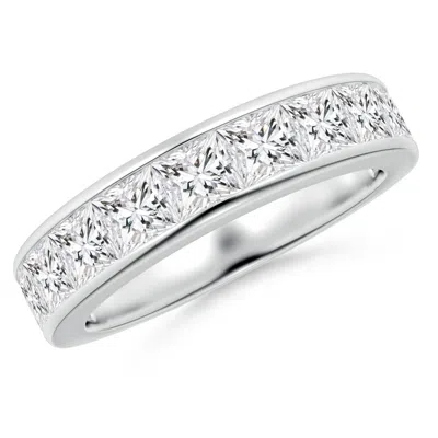 Angara Channel-set Princess-cut Diamond Half Eternity Wedding Ring In Metallic