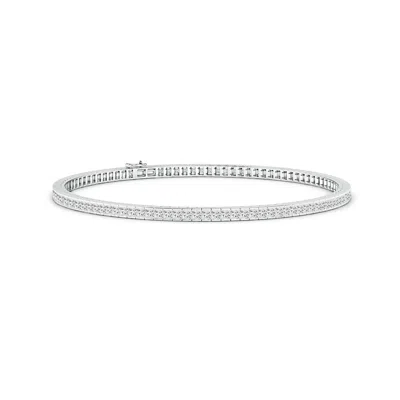 Angara Channel-set Princess-cut Diamond Tennis Bracelet In Metallic