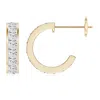 Angara Channel-set Princess Diamond Huggie Hoop Earrings In Yellow Gold/h
