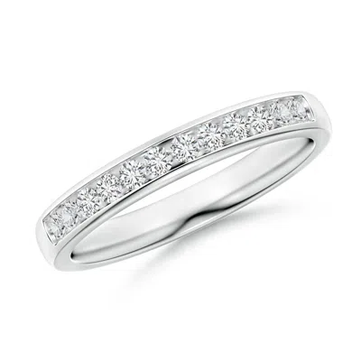 Angara Channel-set Round Diamond Half Eternity Wedding Ring In Metallic