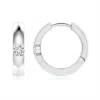 Angara Channel-set Round Diamond Hinged Hoop Earrings In White Gold/h