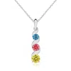 Angara Channel-set Round Lab-grown Fancy Intense Multi-color Diamond Three Stone Journey Pendant In White Gold/fancy Intense