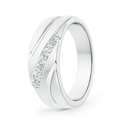 Angara Channel-set Slanted Diamond 7-stone Wedding Ring For Him In White Gold/g