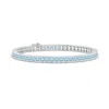 Angara Channel-set Square Aquamarine Tennis Bracelet In White Gold/light Swiss Blue