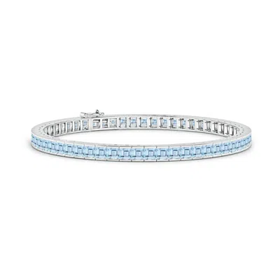 Angara Channel-set Square Aquamarine Tennis Bracelet In Blue