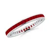 Angara Channel Set Square Ruby Eternity Wedding Ring In White Gold/deep Rich Red