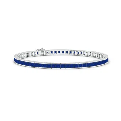 Angara Channel-set Square Sapphire Tennis Bracelet In Blue