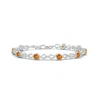 Angara Citrine And Diamond Infinity Link Bracelet In White Gold/golden