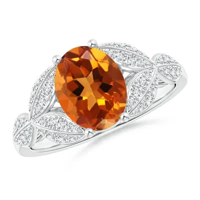 Angara Citrine And Diamond Trillium Petal Flower Ring In Brown