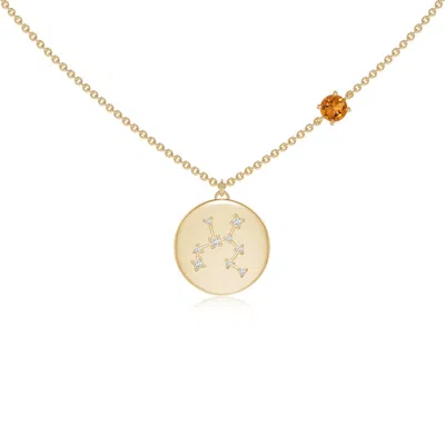 Angara Citrine Sagittarius Constellation Medallion Pendant In Gold
