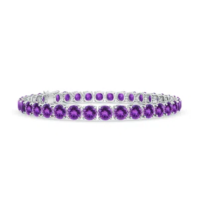 Angara Classic Amethyst Linear Tennis Bracelet In Metallic