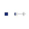 Angara Classic Basket-set Square Blue Sapphire Stud Earrings In White Gold/medium To Rich Blue