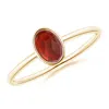 Angara Classic Bezel-set Oval Garnet Ring In Yellow Gold/medium Red