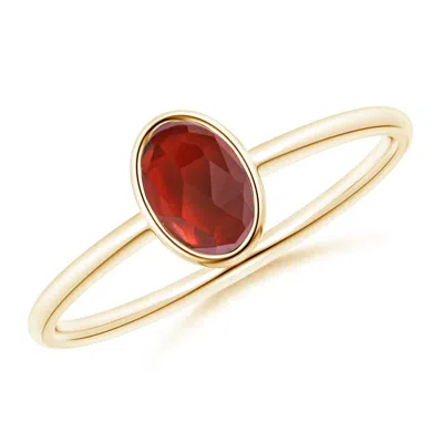 Angara Classic Bezel-set Oval Garnet Ring In Gold