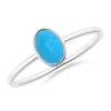 Angara Classic Bezel-set Oval Turquoise Ring In White Gold/deep Sky Blue