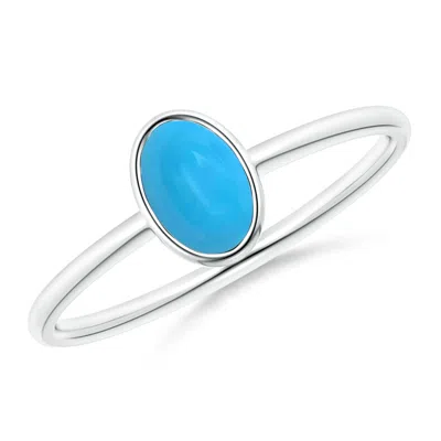 Angara Classic Bezel-set Oval Turquoise Ring In Metallic