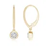 Angara Classic Bezel-set Round Diamond Leverback Drop Earrings In Yellow Gold/h
