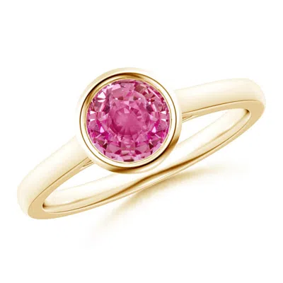 Angara Classic Bezel-set Round Pink Sapphire Solitaire Ring