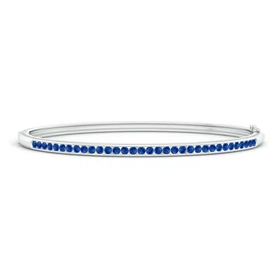 Angara Classic Channel-set Round Blue Sapphire Bangle