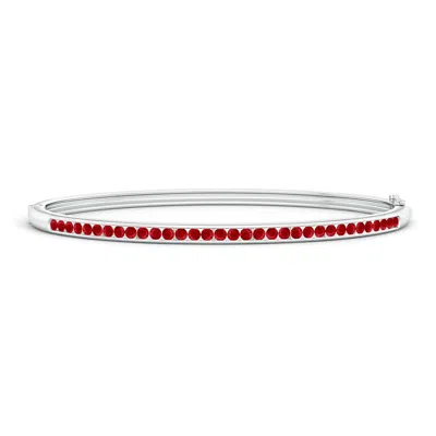 Angara Classic Channel-set Round Ruby Bangle In Red