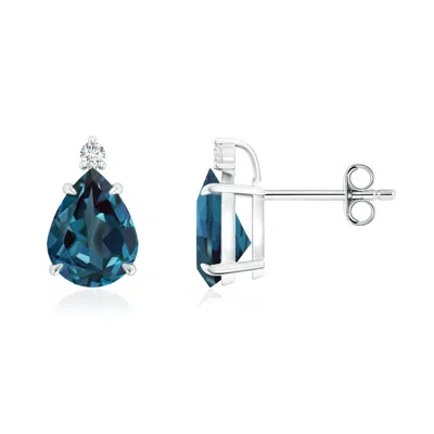 Angara Classic Claw-set Pear Lab-grown Alexandrite Solitaire Stud Earrings In Metallic