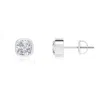 Angara Classic Cushion Fancy Intense Yellow Diamond Solitaire Stud Earrings In White Gold/h