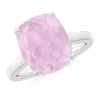 Angara Classic Cushion Rose Quartz Solitaire Ring With Hidden Accents In White Gold/medium Dark Pink