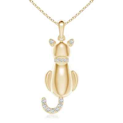 Angara Classic Diamond Cat Pendant In Gold